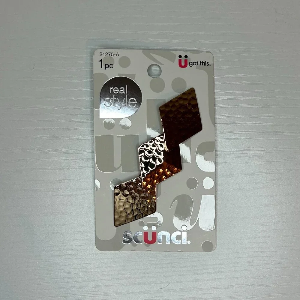 NWT triple diamond barrette (gold or silver) - Picture 3 of 4